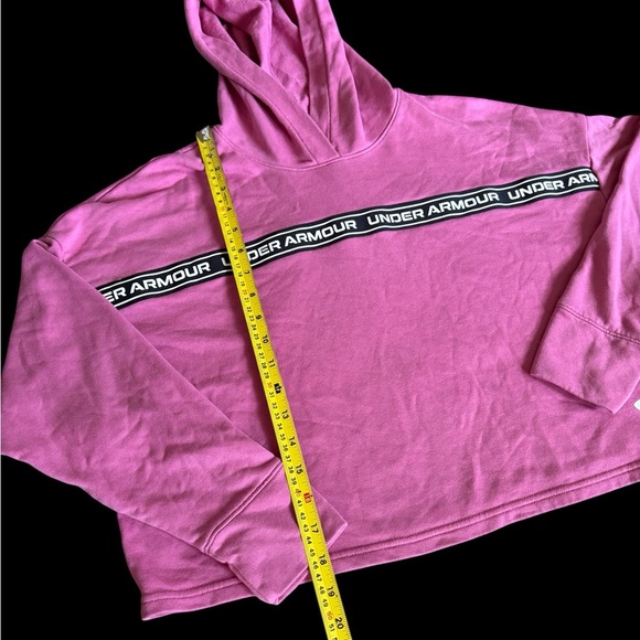 Under Armour Women’s Rival Terry Crop Hoodie Size XS Oversized- Pace Pink - Picture 2 of 4